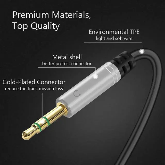 Alt view image 5 of 6 - 1Pcs VVKing 3.5mm Jack Splitter Headphone for Computer 3.5mm Female to 2 Male 3.5mm Mic Audio Y Splitter Cable Headset to PC Adapter