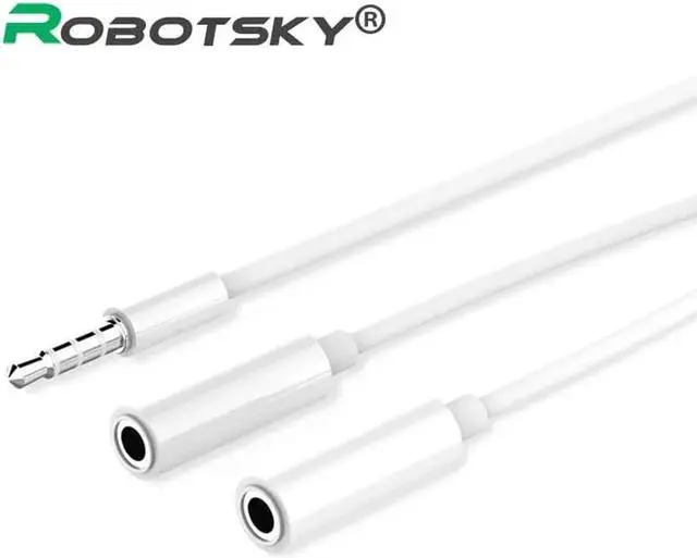 Main image of 1Pcs Robotsky 3.5mm Earphone Audio Splitter 1 Male to 2 Female Audio Adapter Mobile Phone Extension Cable for Headset Laptop Speaker