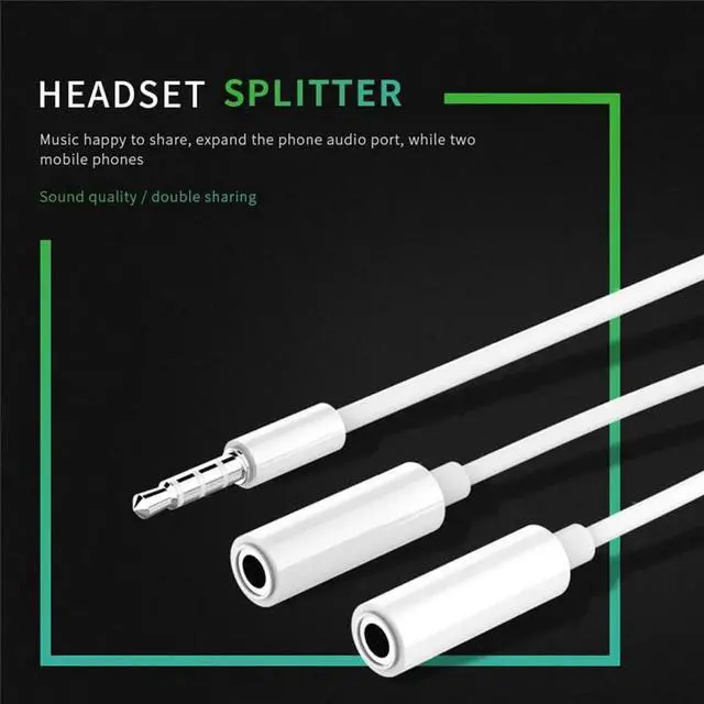 Alt view image 6 of 6 - 1Pcs Robotsky 3.5mm Earphone Audio Splitter 1 Male to 2 Female Audio Adapter Mobile Phone Extension Cable for Headset Laptop Speaker