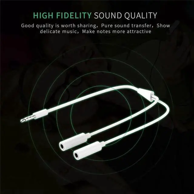 Alt view image 5 of 6 - 1Pcs Robotsky 3.5mm Earphone Audio Splitter 1 Male to 2 Female Audio Adapter Mobile Phone Extension Cable for Headset Laptop Speaker