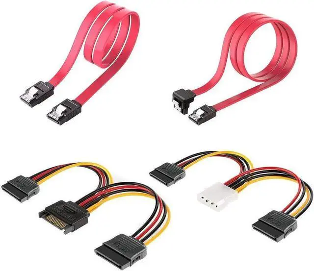 Alt view image 2 of 6 - 2-Bay 2.5 Inch to 3.5 Inch External HDD SSD Metal Mounting Kit Adapter Bracket with SATA Data Power Cables & Screws (Red Cable Set)