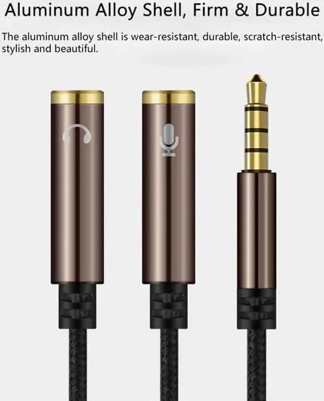 Alt view image 2 of 6 - 1Pcs Headphone Splitter Audio Cable 1 For 2 Jack 3.5mm to Jack Extension Aux Cable Adapter Male to Female for Microphone Phone Latpop