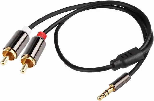 Alt view image 5 of 6 - 1Pcs 3.5 mm to 2 RCA Audio Cable AUX Splitter Male to Male 3.5mm Stereo 2 RCA Adapter Speaker Cable For amplifier Phone Edifer DVD TV