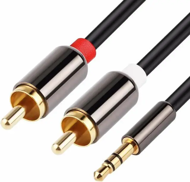 Alt view image 2 of 6 - 1Pcs 3.5 mm to 2 RCA Audio Cable AUX Splitter Male to Male 3.5mm Stereo 2 RCA Adapter Speaker Cable For amplifier Phone Edifer DVD TV