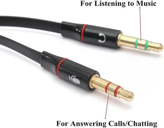 Alt view image 2 of 6 - 1Pcs 3.5mm Gold Plated Audio Mic Y Splitter Cable Headphone Adapter Female To 2 Male Cable for PC Laptop etc