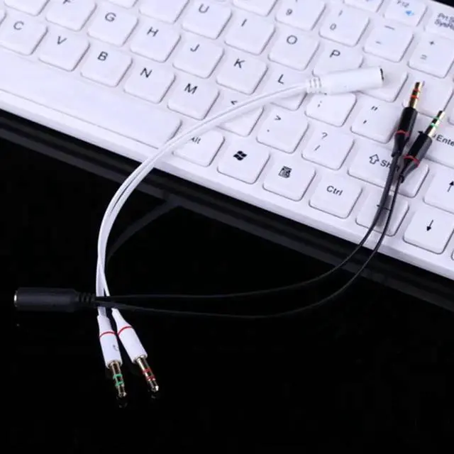 Alt view image 3 of 6 - 1Pcs 3.5mm Gold Plated Audio Mic Y Splitter Cable Headphone Adapter Female To 2 Male Cable for PC Laptop etc