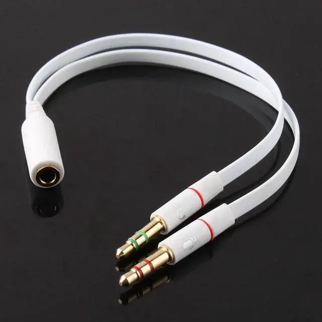 Alt view image 4 of 6 - 1Pcs 3.5mm Gold Plated Audio Mic Y Splitter Cable Headphone Adapter Female To 2 Male Cable for PC Laptop etc
