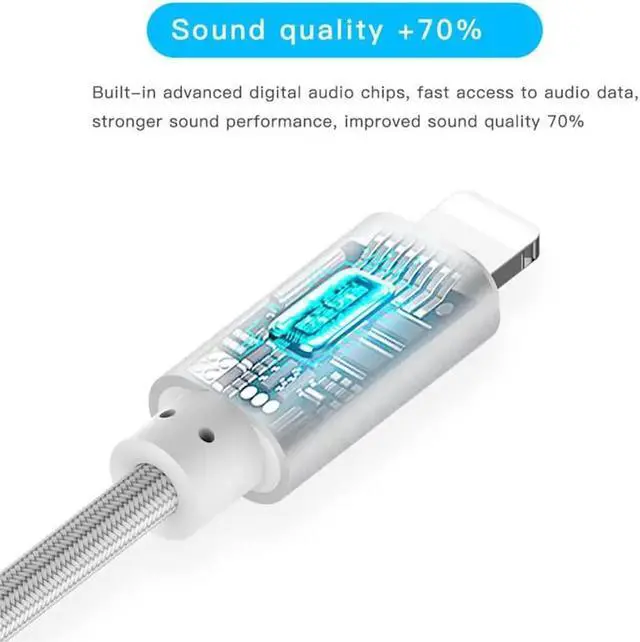 Alt view image 3 of 6 - 1Pcs Nylon Car AUX Audio Cable to 3.5 mm Jack Speaker Cable For iphone X XS MAX XR 7 8 Plus 3.5 Headphones Audio Adapter Splitter