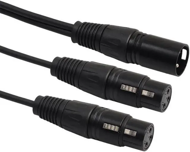 Alt view image 4 of 6 - 1Pcs 3pin XLR Splitter Cable Male Jack To Dual 2 Female Plug Y Splitter Audio Adapter Cable Connector Wire 0.3M
