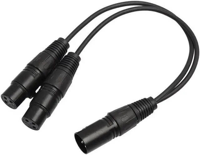 Alt view image 3 of 6 - 1Pcs 3pin XLR Splitter Cable Male Jack To Dual 2 Female Plug Y Splitter Audio Adapter Cable Connector Wire 0.3M