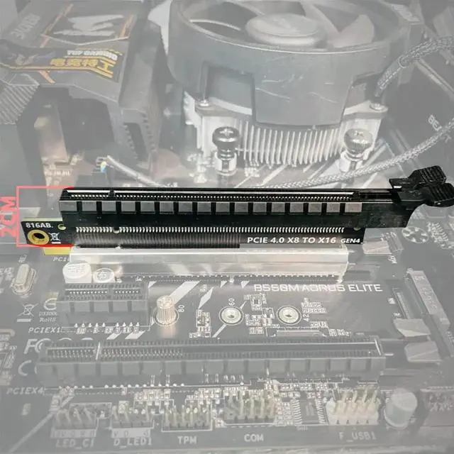 Alt view image 4 of 5 - PCIE 4.0 X4 X8 to X16 Riser Card Converter PCB Adapter GEN4 Board for Graphics Card Network Card Capture Card and Other Standard PCIE Card (X8 to X16)