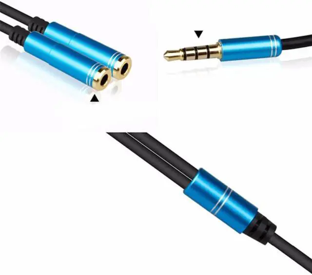Alt view image 2 of 6 - 1Pcs 3.5mm Audio Splitter Cable for Computer Jack 3.5mm 1 Male to 2 Female Mic Y Splitter Cable Headset Splitter Adapter