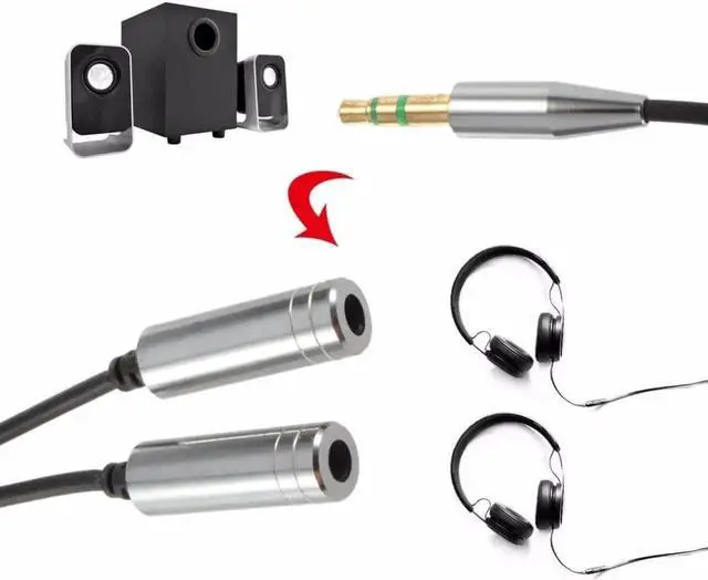 Alt view image 5 of 6 - 1Pcs Audio Cable Jack 3.5mm Male To 2 Female Earphone Extension Cable 3.5mm Headphone Splitter Adapter For Iphone Laptop