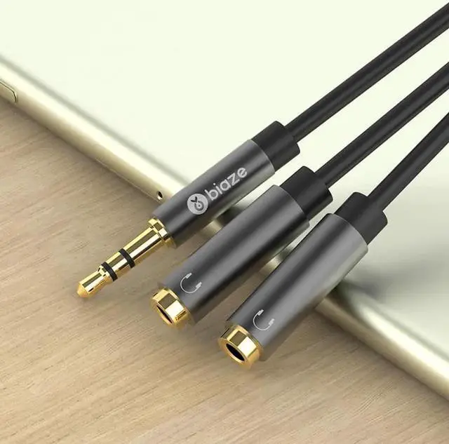 Alt view image 6 of 6 - 1Pcs Biaze 3.5mm Male to 2 Female Headphone Audio Cable Splitter Jack 3.5mm Splitter Adapter AUX Cable for iPhone Samsung MP3 Player