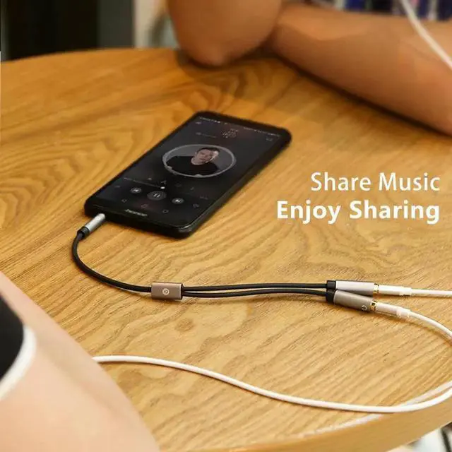 Alt view image 2 of 6 - 1Pcs Biaze 3.5mm Male to 2 Female Headphone Audio Cable Splitter Jack 3.5mm Splitter Adapter AUX Cable for iPhone Samsung MP3 Player