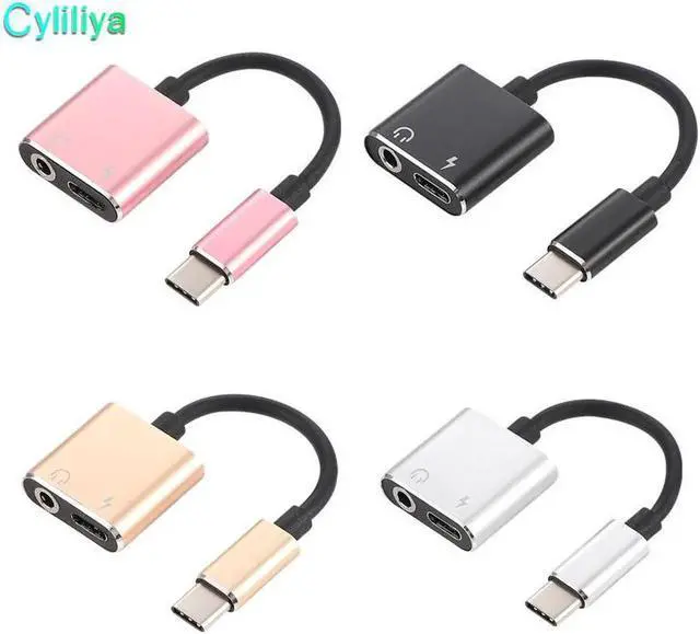 Main image of 1Pcs 2 in 1 USB Type C to 3.5mm Aux Audio Cable Headphone Adapter Charger USB C to 3.5mm Jack Audio Splitter For Letv 2 Huawei