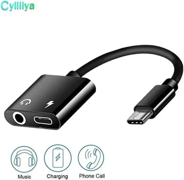 Alt view image 3 of 6 - 1Pcs 2 in 1 USB Type C to 3.5mm Aux Audio Cable Headphone Adapter Charger USB C to 3.5mm Jack Audio Splitter For Letv 2 Huawei