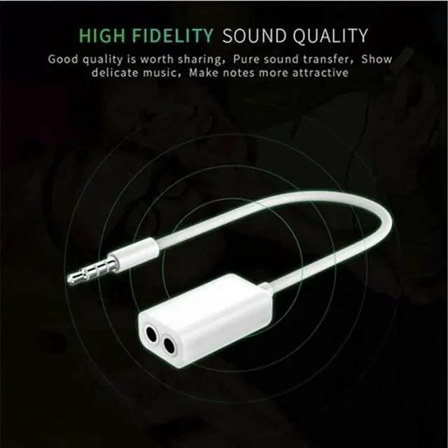 Main image of 1Pcs 3.5mm Jack Earphone Splitter Cable 1 Male to 2 Female headphone Audio Splitter Adapter for MP3 Mobile Phone 3.5mm cable aux