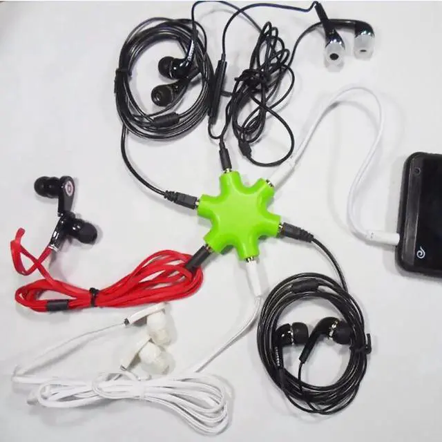Alt view image 3 of 6 - 1Pcs 5 Way 3.5mm Stereo Headset Headphone Earphone Extension Audio Hub Splitter Adapter 1 Male to 2 3 4 5 Female Audio Cable
