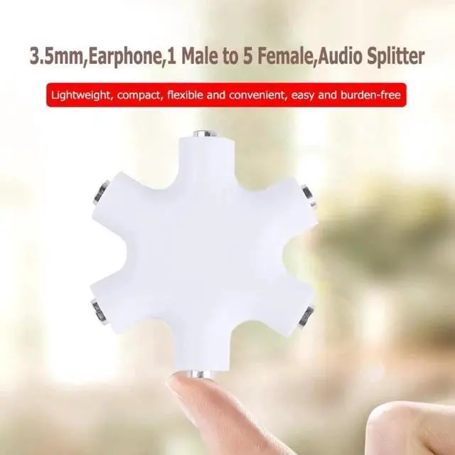 Alt view image 5 of 6 - 1Pcs 3.5mm Earphone Headphone Audio Splitter 1 Male to 5 Female Port Cable Adapter Converter Connector Audio Splitter