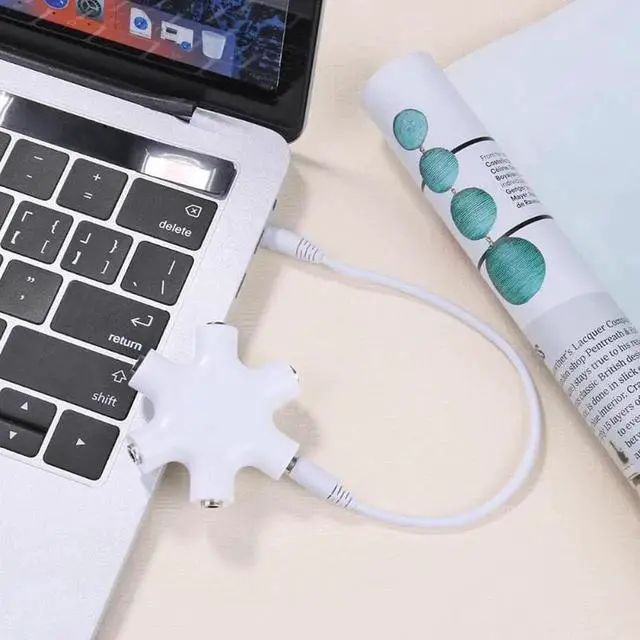 Alt view image 4 of 6 - 1Pcs 3.5mm Earphone Headphone Audio Splitter 1 Male to 5 Female Port Cable Adapter Converter Connector Audio Splitter