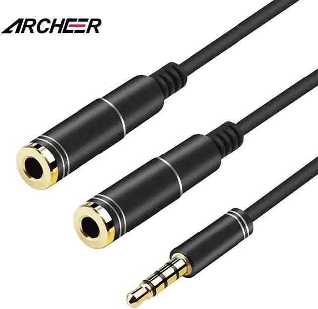 Main image of 1Pcs ARCHEER 3.5mm Audio Splitter Cable 1 Male to 2 Female 3.5mm Jack Microphone Splitter Cable Adapter For iPhone Smartphone PC