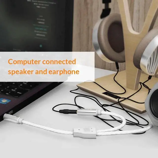 Alt view image 4 of 6 - 1Pcs Unnlink 3 Poles TRS 3.5mm Jack Audio Splitter Extension Cable 1X2 Adapter AUX Audio Cable 1 In 2 Out for Earphone MP3 Earbuds