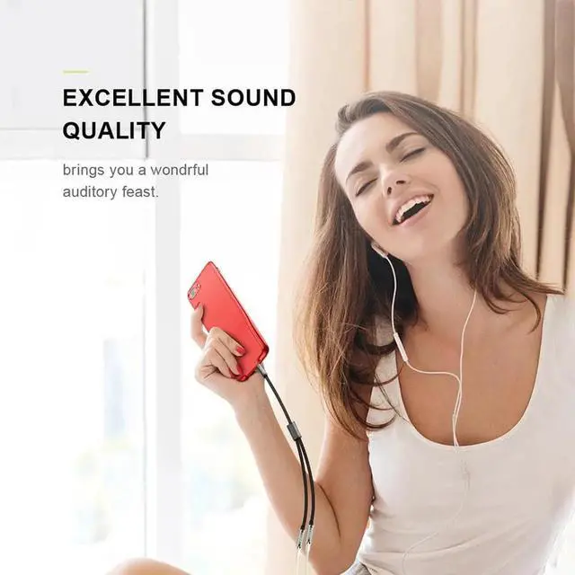 Alt view image 4 of 6 - 1Pcs QGEEM Headphone Splitter Audio Cable 3.5mm Male to 2 Female Jack 3.5mm Splitter Adapter Aux Cable for iPhone Samsung MP3 Playe