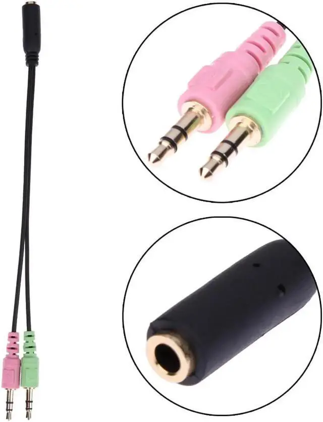 Alt view image 5 of 6 - 1Pcs 3.5mm Stereo Audio Female to 2 Male Headphone Mic Y Splitter Cable Adapter For Computer Audio Or Mic Or Phone Headset
