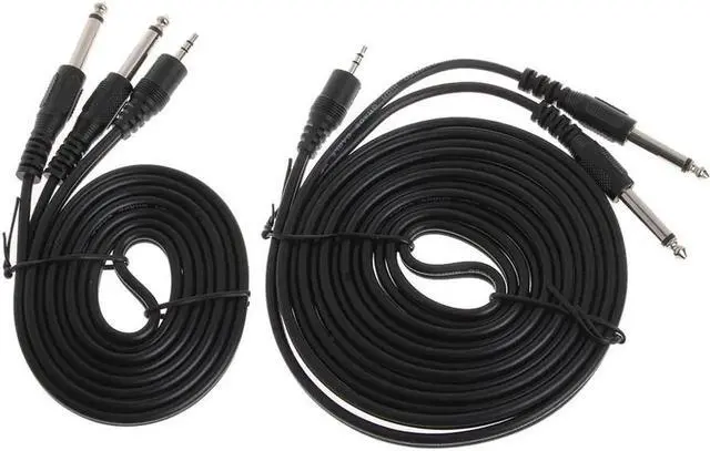 Alt view image 5 of 6 - 1Pcs Stereo 3.5mm 1/8" Jack To 2x 6.35mm 1/4" Male Mono Audio Splitter Adapter Cable audio connections speakers, mixing desk