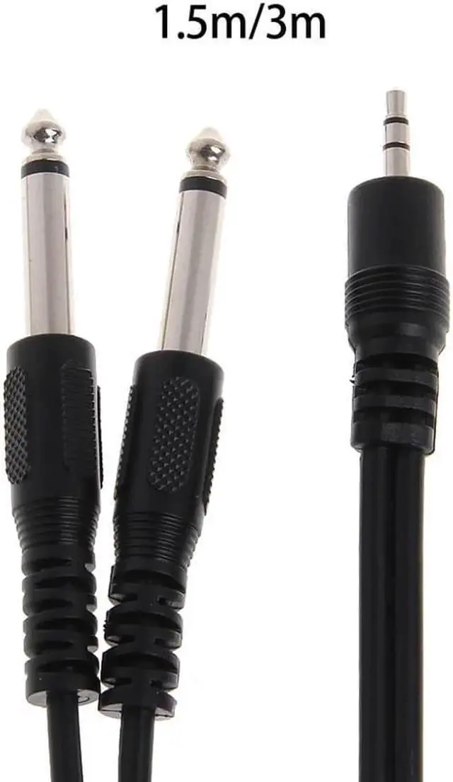 Alt view image 3 of 6 - 1Pcs Stereo 3.5mm 1/8" Jack To 2x 6.35mm 1/4" Male Mono Audio Splitter Adapter Cable audio connections speakers, mixing desk
