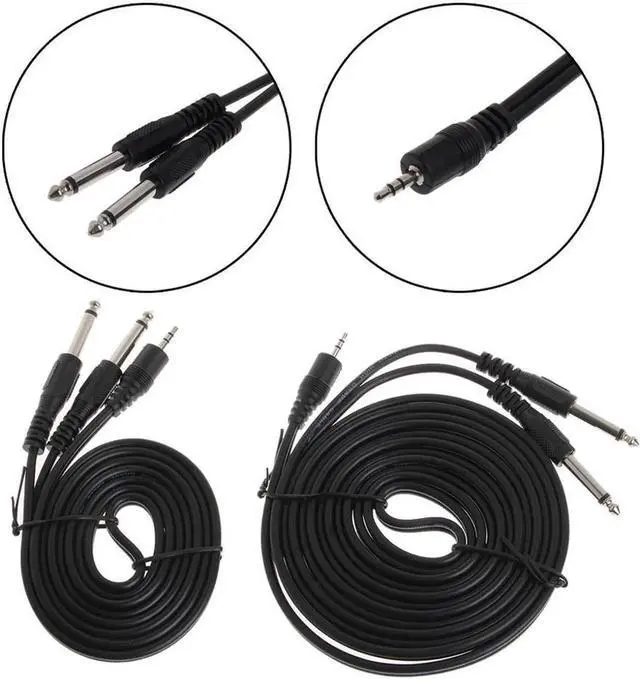 Alt view image 2 of 6 - 1Pcs Stereo 3.5mm 1/8" Jack To 2x 6.35mm 1/4" Male Mono Audio Splitter Adapter Cable audio connections speakers, mixing desk