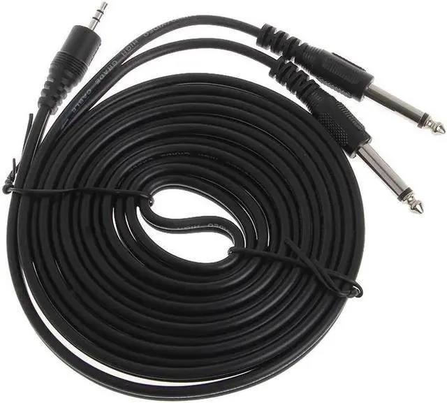 Alt view image 4 of 6 - 1Pcs Stereo 3.5mm 1/8" Jack To 2x 6.35mm 1/4" Male Mono Audio Splitter Adapter Cable audio connections speakers, mixing desk