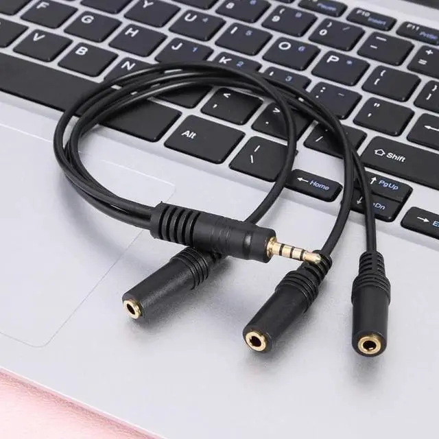 Alt view image 6 of 6 - 1Pcs 3.5mm 4 Pole Plug to 3 Way Stereo Audio Headphone Splitter Adapter Cable AUX AV Audio Extension Wire Cord For MP3 MP4 PC phone