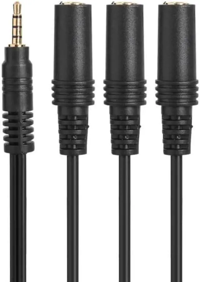 Alt view image 3 of 6 - 1Pcs 3.5mm 4 Pole Plug to 3 Way Stereo Audio Headphone Splitter Adapter Cable AUX AV Audio Extension Wire Cord For MP3 MP4 PC phone
