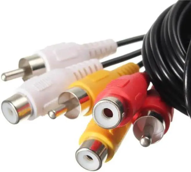 Alt view image 3 of 5 - 1Pcs CLAITE 3 RCA Male to 3 RCA Cable Female Plug Adapter AUX Cables 5m DVD Audio Video AV Splitter Converter Extension Cable Wire