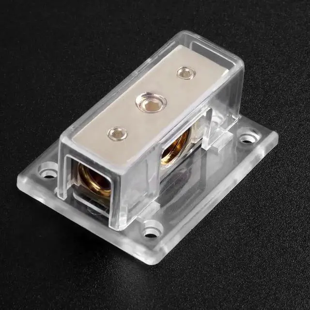 Alt view image 3 of 6 - 1Pcs 1x1/0AWG to 2x4AWG Car Audio Power/Ground Cable Splitter Distribution Block 2 Way Power Cable Splitter Distribution Block
