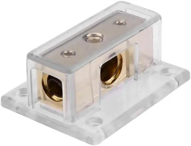 Main image of 1Pcs 1x1/0AWG to 2x4AWG Car Audio Power/Ground Cable Splitter Distribution Block 2 Way Power Cable Splitter Distribution Block