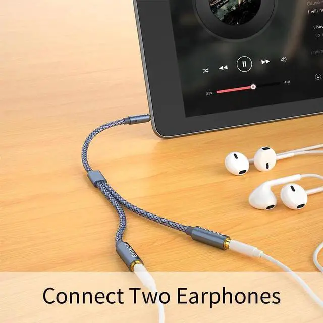 Alt view image 2 of 6 - 1Pcs Aux Cable Jack 3.5mm Male to 2 Female Headphone Earphone Splitter 3.5 mm Jack Audio Cable MP3 Adapter For Xiaomi Redmi