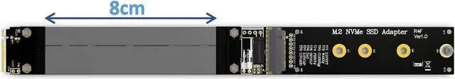 Alt view image 2 of 5 - R44SF / R24SF M.2 NVMe SSD Extension Cable Solid State Drive Riser Card Support M2 to PCI Express 3.0 X4 PCIE Full Speed 32G/BPS(R44SF 20CM)