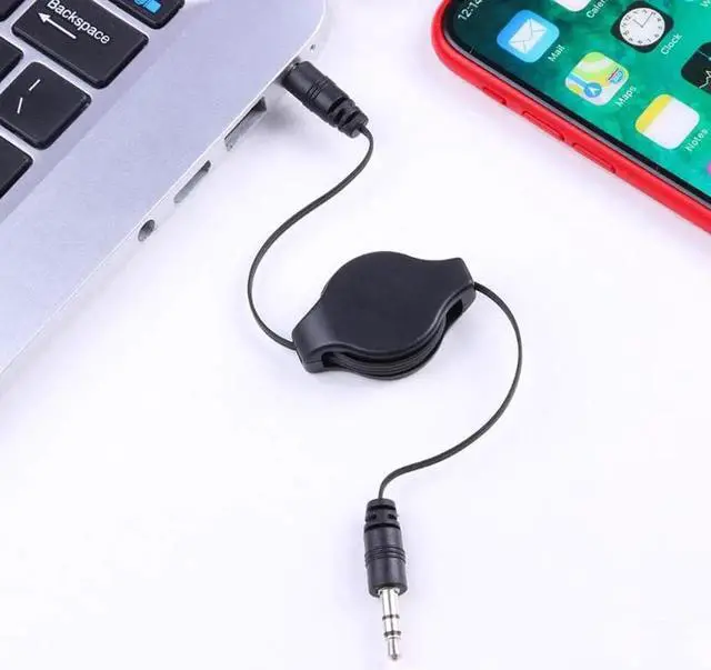 Alt view image 2 of 6 - 1 pcs 3.5mm TRS Flexible Stereo AUX Cable Retractable Extended Audio Cable Wire TRS stereo plug nickel plated plug Plastics Me
