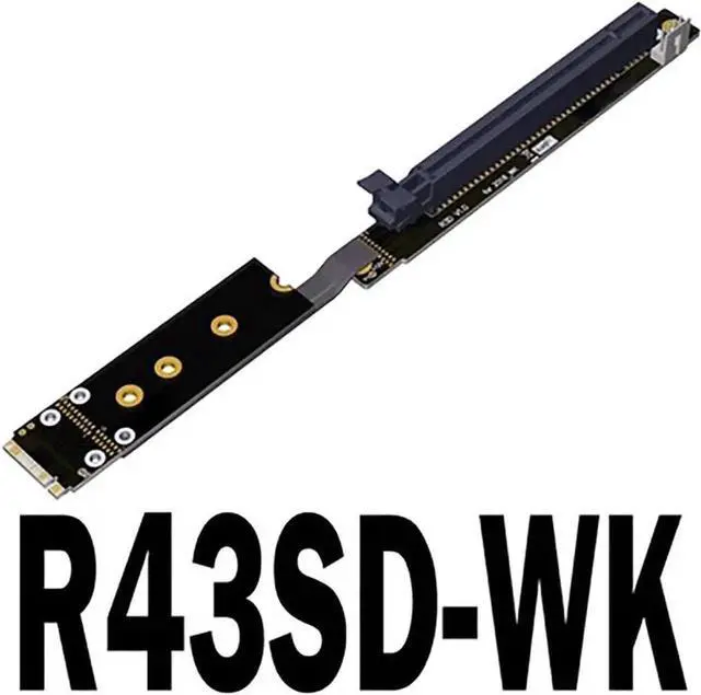 Alt view image 2 of 4 - M.2 NVMe to PCIe x16 Graphics Card Extension Cable PCIe 3.0 Non-USB M2 to x1 A Card N Card R43SD-WK for B-T-C Mining GPU PCIe Extension (35cm)
