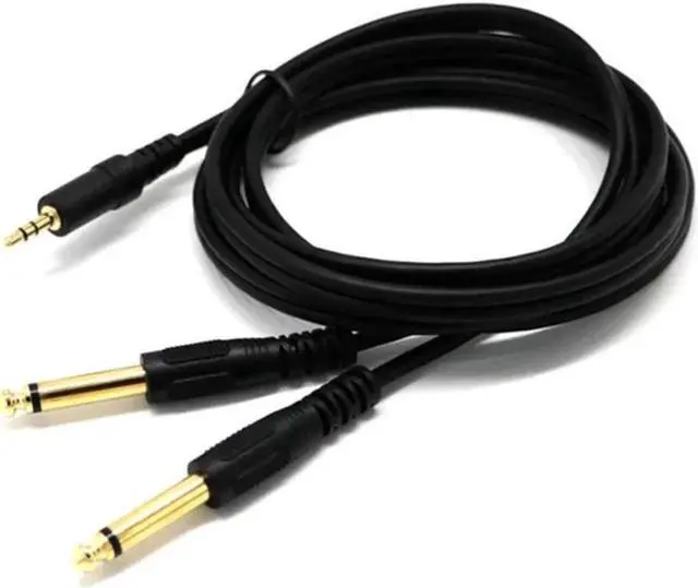 Main image of 1Pcs Good Application 3.5mm Stereo Male to 2 x 6.35mm Mono Male and Splitter Audio Adapter Cable to Phone for Mixer
