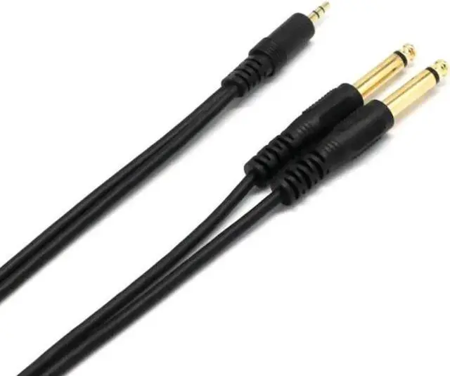 Alt view image 6 of 6 - 1Pcs Good Application 3.5mm Stereo Male to 2 x 6.35mm Mono Male and Splitter Audio Adapter Cable to Phone for Mixer