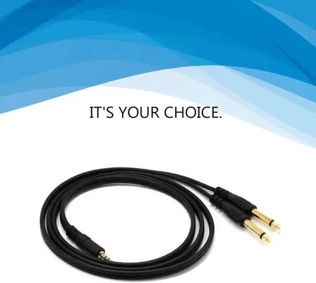 Alt view image 2 of 6 - 1Pcs Good Application 3.5mm Stereo Male to 2 x 6.35mm Mono Male and Splitter Audio Adapter Cable to Phone for Mixer