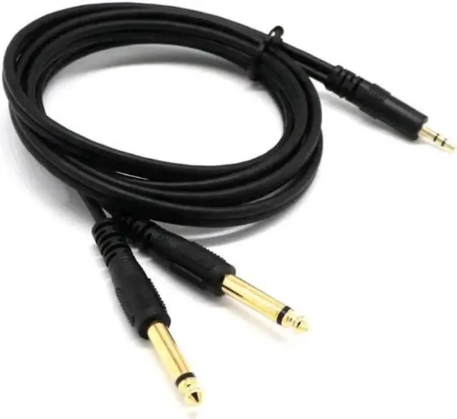 Alt view image 4 of 6 - 1Pcs Good Application 3.5mm Stereo Male to 2 x 6.35mm Mono Male and Splitter Audio Adapter Cable to Phone for Mixer