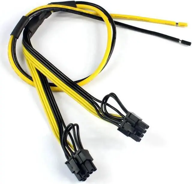 Alt view image 4 of 6 - PCIe Graphics Video Card Power Cable Dual 8pin 6+2pin DIY Splitter Cord 12AWG+18AWG for Server Power Supply (5Pcs)