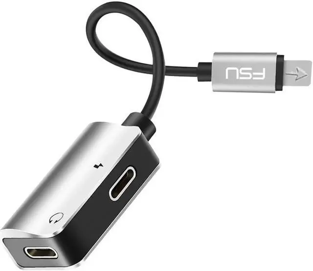 Main image of 1Pcs 2 in 1 USB C Audio Splitter Cable Charger Audio Earphone Jack Cable Adapter Converter For Apple iPhone X XS Max XR 6S 6 7 8 Plus
