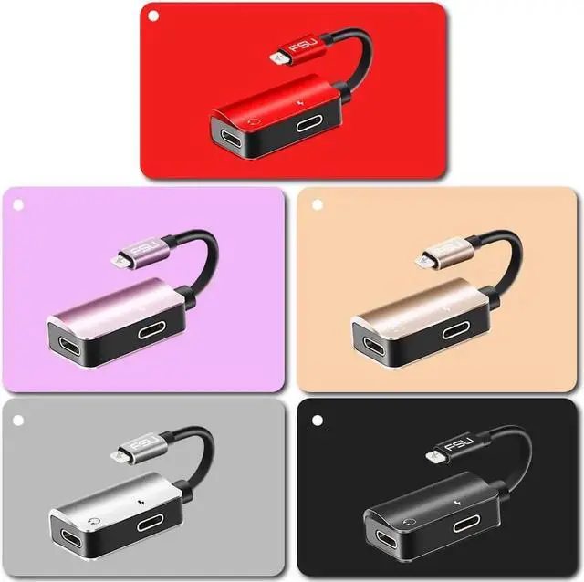 Alt view image 5 of 6 - 1Pcs 2 in 1 USB C Audio Splitter Cable Charger Audio Earphone Jack Cable Adapter Converter For Apple iPhone X XS Max XR 6S 6 7 8 Plus