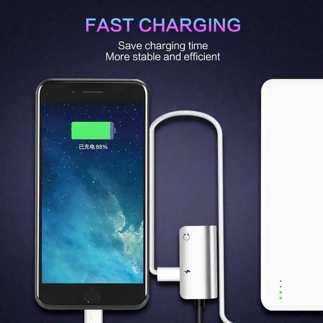 Alt view image 6 of 6 - 1Pcs 2 in 1 USB C Audio Splitter Cable Charger Audio Earphone Jack Cable Adapter Converter For Apple iPhone X XS Max XR 6S 6 7 8 Plus